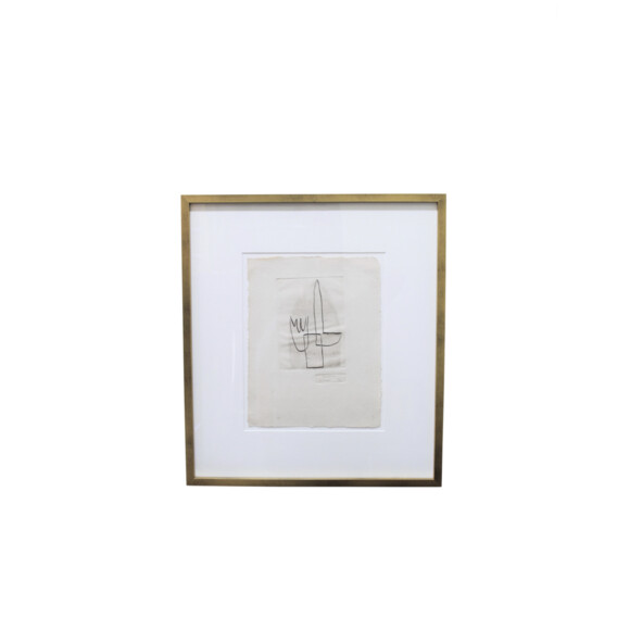 Mid Century Limited Edition French Pencil Drawing, Framed 66752