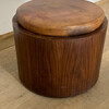 Lucca Studio Douglas Oak and Leather Top Ottoman/Stool 74805