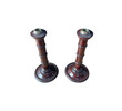 A Pair of English Wood Faux Bamboo Candlesticks 78086