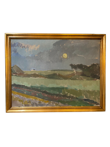 Danish Landscape Oil Painting in Gilt Frame 74885