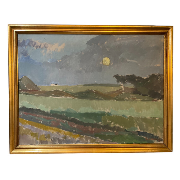 Danish Landscape Oil Painting in Gilt Frame 74885