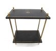 Pair of French Black Leather Side Tables 18289