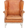 Single Danish Leather Wing Back Arm Chair 26064