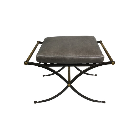 French Steel and Brass Stool 19911