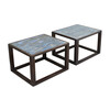 Pair of Limited Edition Walnut Cube Coffee Tables 26582
