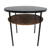 French Ebonized and Rattan Side Table 8720