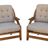 Pair Guillerme & Chambron Oak Arm Chairs 21127