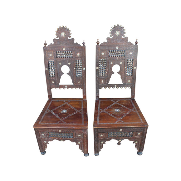 Pair of 19th Century Syrian Side Chairs 26907