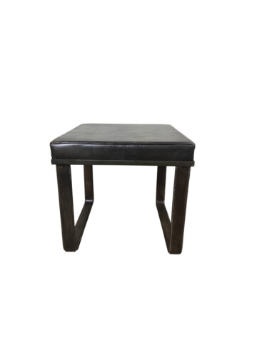 Lucca Studio Vaughn (stool) of black leather top and base 54117