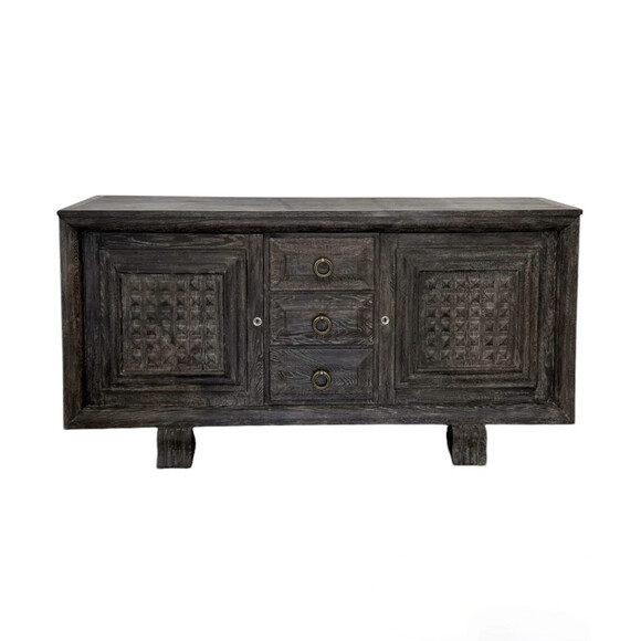 French 1940's Dark Cerused Oak Sideboard 75476