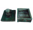 Pair French Green Glazed Ceramic Boxes 24684