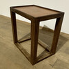 Lucca Studio Capro Walnut and Vintage Leather Top Side Table 74786