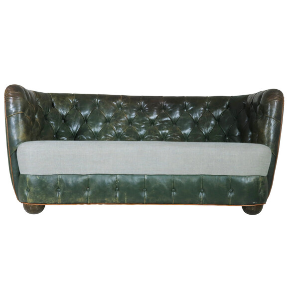 French Deco Leather Sofa 17720