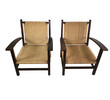 Pair of French Rush Lounge Chairs 21021