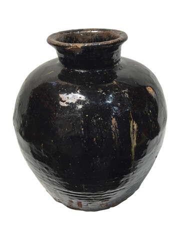 Large Black Glazed Ceramic Vessel from Central Asia 59390