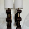 Pair of Lucca Studio Currier Sconces in Bronze and Leather 74876