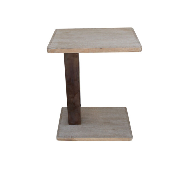 Lucca Studio Hailey Oak and Brass Side Table 22329
