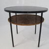 French Ebonized and Rattan Side Table 8720