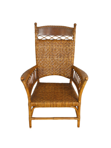 American 1900's Rattan and Beech Arm Chair 66571