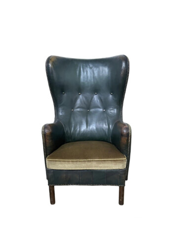 Single 1930's Danish Leather Arm Chair 74030