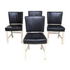 Set of  Vintage (4) Danish Black Leather Dining Chairs 64345