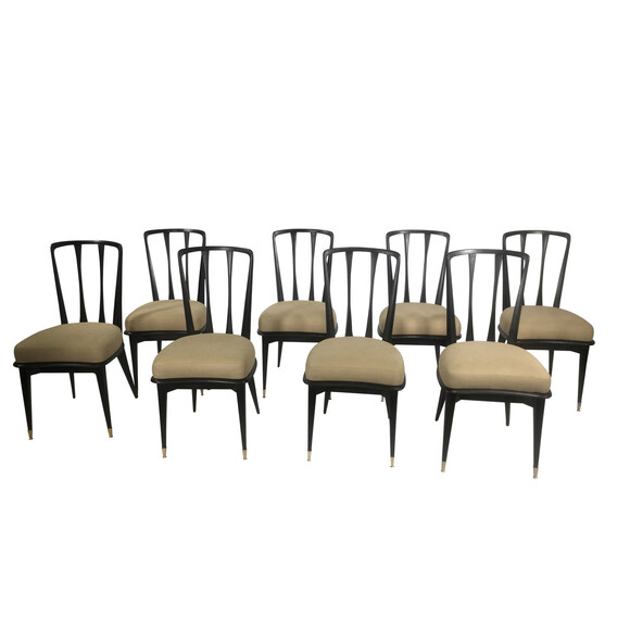 Set (8) Italian Mid Century Dining Chairs 19848
