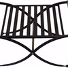 French Iron Bench with Leather Cushion 21403