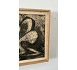 Vintage Danish Modernist Charcoal Painting 73792