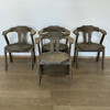 Set of (4) Belgian Mid Century Oak Dining Arm Chairs 74619