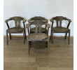 Set of (4) Belgian Mid Century Oak Dining Arm Chairs 74619