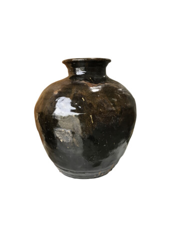 Large Black Glazed Ceramic Vessel from Central Asia 66167