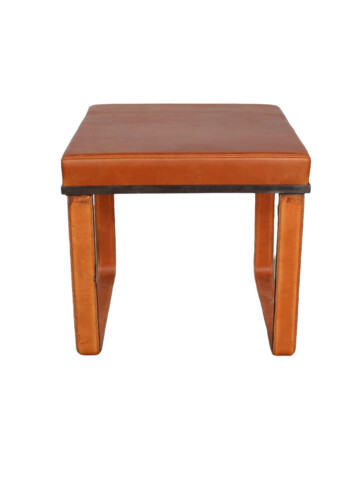 Lucca Studio Vaughn (stool) of saddle leather top and base 57752