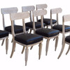 Set of (8) Bleached Oak and Leather Dining Chairs 21597