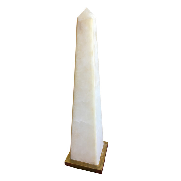 Monumental French Alabaster Obelisk Light 19659