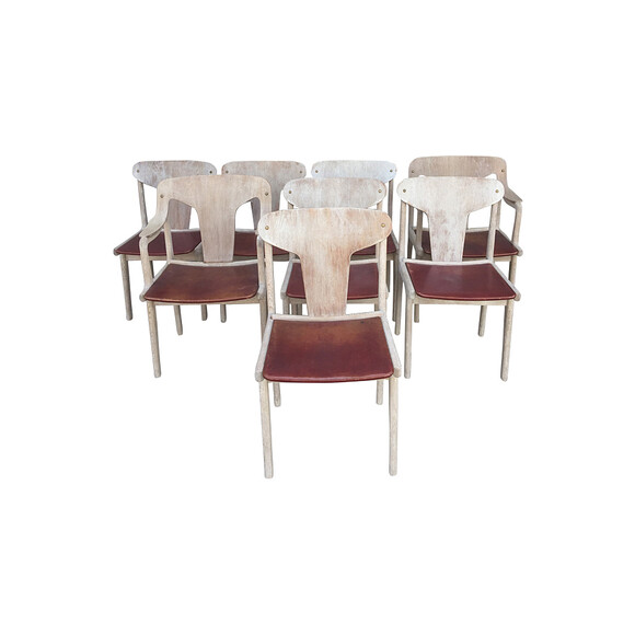 Set of (8) Danish Mid Century Dining Chairs 30726
