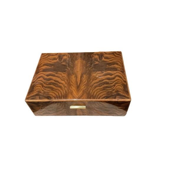 English Burl Wood Humidor Box 66144