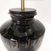 Vintage Central Asia Black Pottery Lamp 66929