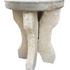 French Stone Base and Oak Top Side Table 33700