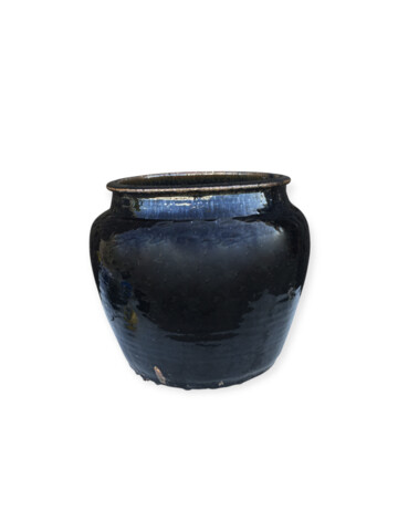 Large Black Glazed Ceramic Vessel from Central Asia 63292