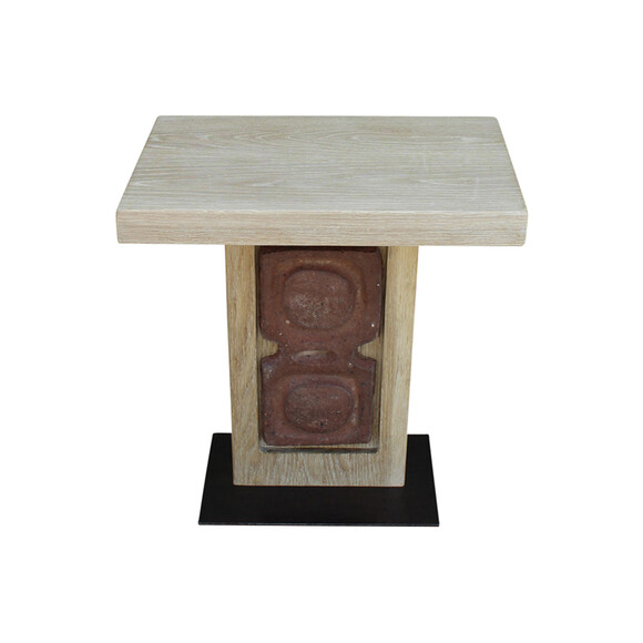 Limited Edition Oak and Ceramic Element Side Table 31412