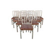 Set of (10) Danish Dining Chairs With Vintage Leather Seats 27022