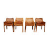 Set of (4) Vintage Bellini Leather Arm Dining Chairs 26392