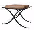 French Iron Bench with Leather Cushion 21403