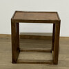 Lucca Studio Capro Walnut and Vintage Leather Top Side Table 74785