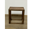 Lucca Studio Capro Walnut and Vintage Leather Top Side Table 69052