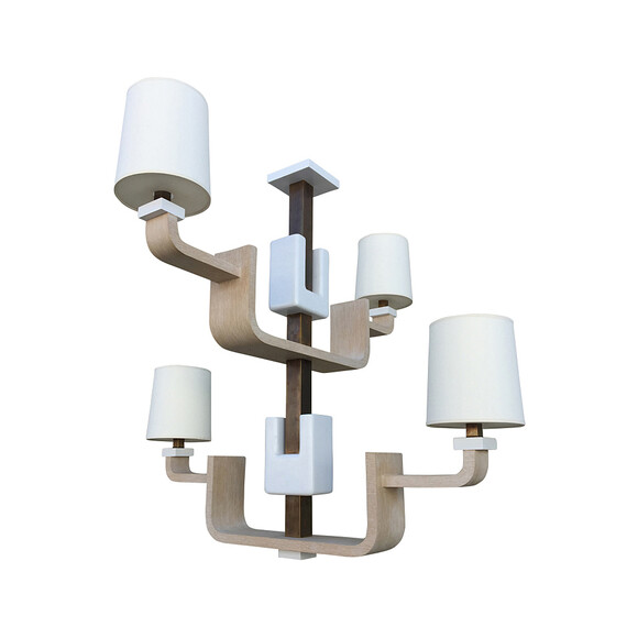 Limited Edition Oak and Lacquer Chandelier 32868