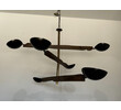 Lucca Studio Channing Chandelier with  Wood and Brass Element. 74690