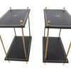 Pair of French Black Leather Side Tables 18289
