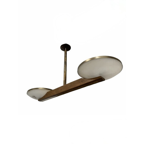 Limited Edition Alabaster, Walnut and Bronze Chandelier 74560