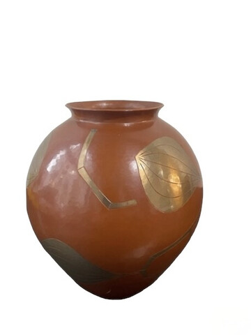 Japanese Hammered Copper and Gilt Vase 67365